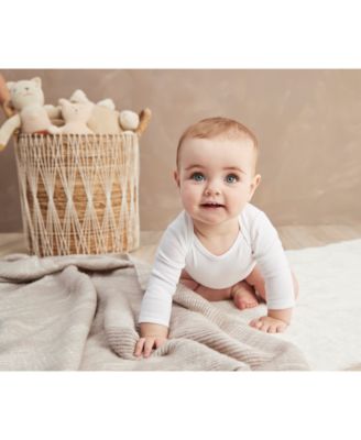 Baby Boys or Baby Girls Solid Long Sleeved Bodysuits, Pack of 4