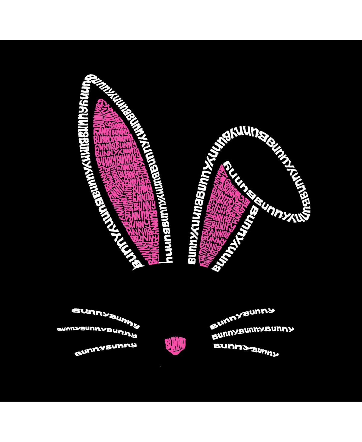La Pop Art Girls Word Art Long Sleeve T-Shirt - Bunny Ears