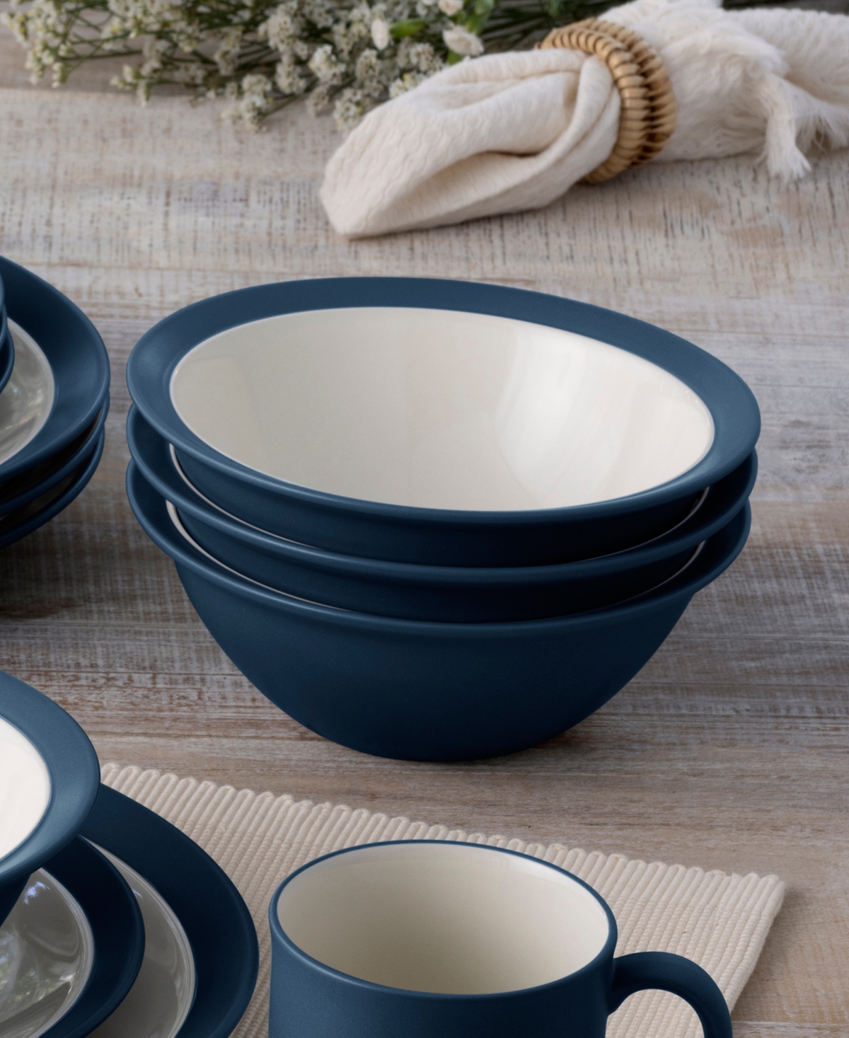 Noritake Colorwave Curve 16 Pc. Dinnerware Set, Service For 4 In Blue