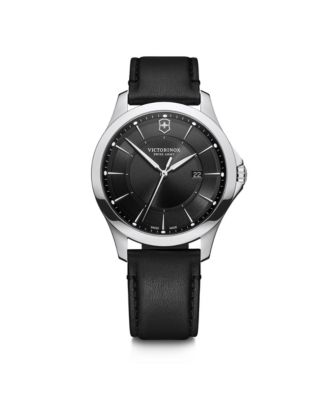 Victorinox - Men's Alliance Black Leather Strap, 40mm