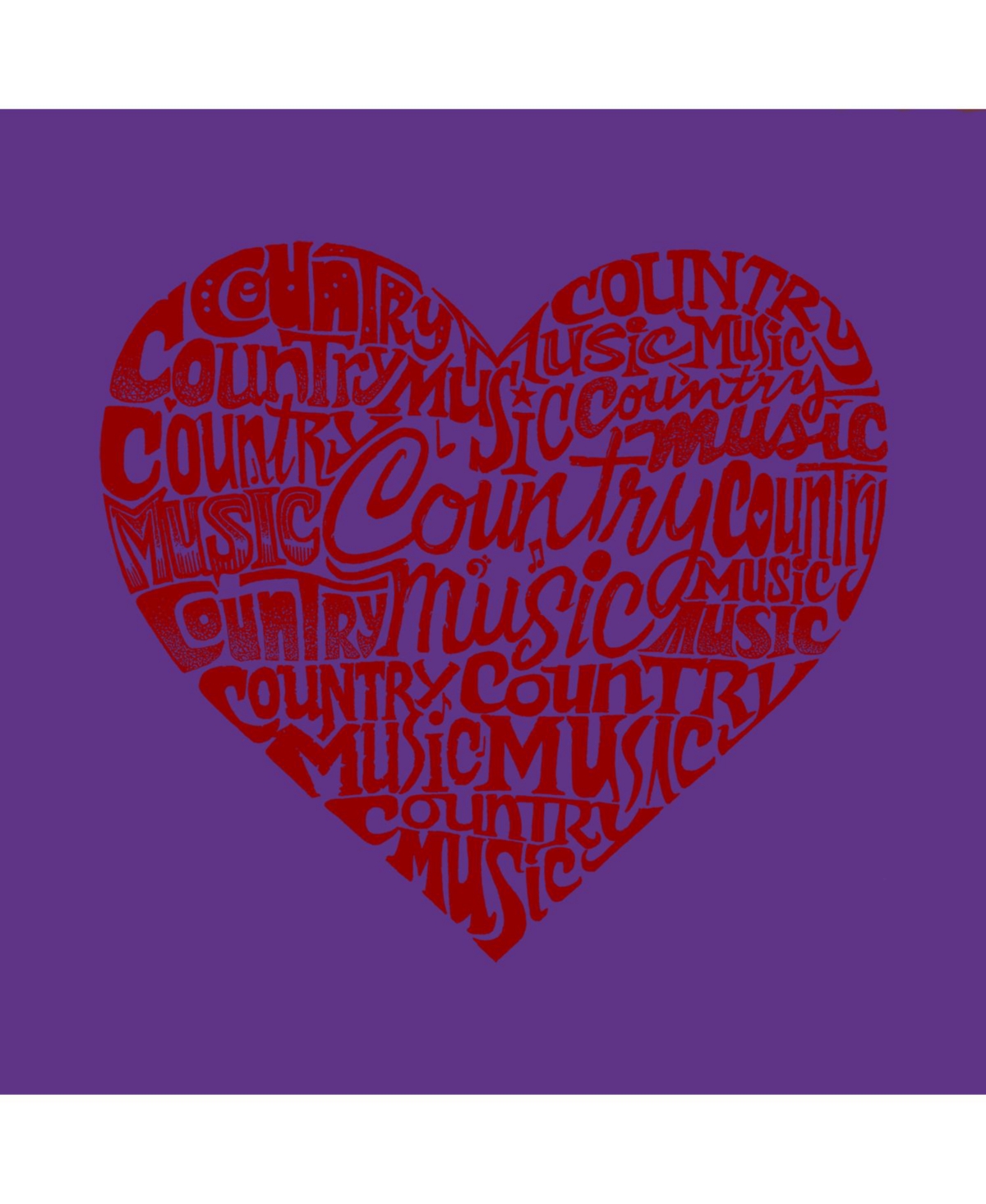 Big Girl's Word Art T-shirt - Country Music Heart