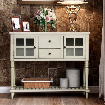 Streamdale Farmhouse Sideboard with Glass and Shelf