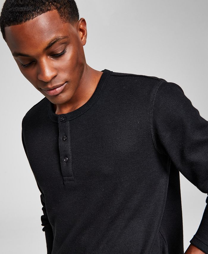 And Now This Men's Textured Long-Sleeve Henley, Created for Macy's - Macy's
