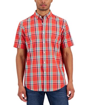 Club Room Men's Short-Sleeve Plaid Shirt, Created for Macy's - Macy's