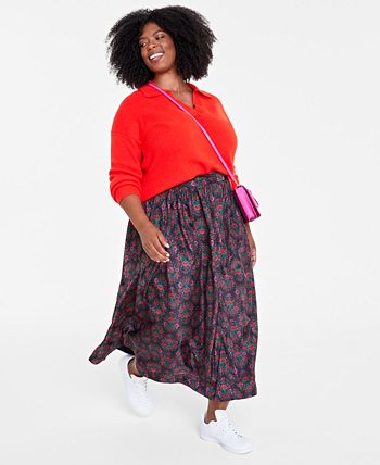 Taffeta midi skirt top
