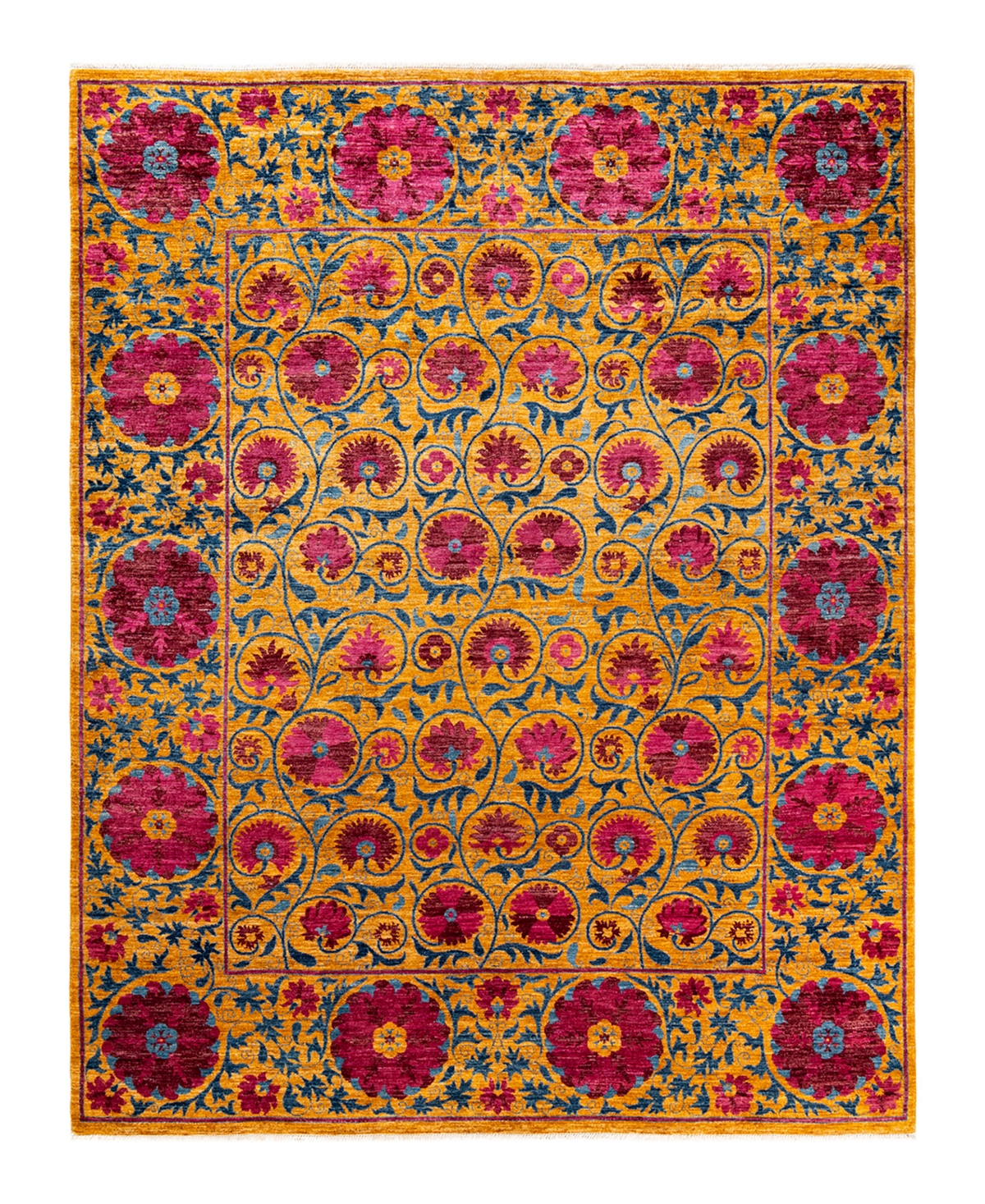 Adorn Hand Woven Rugs Suzani M1636 8'3in x 10'5in Area Rug - Yellow