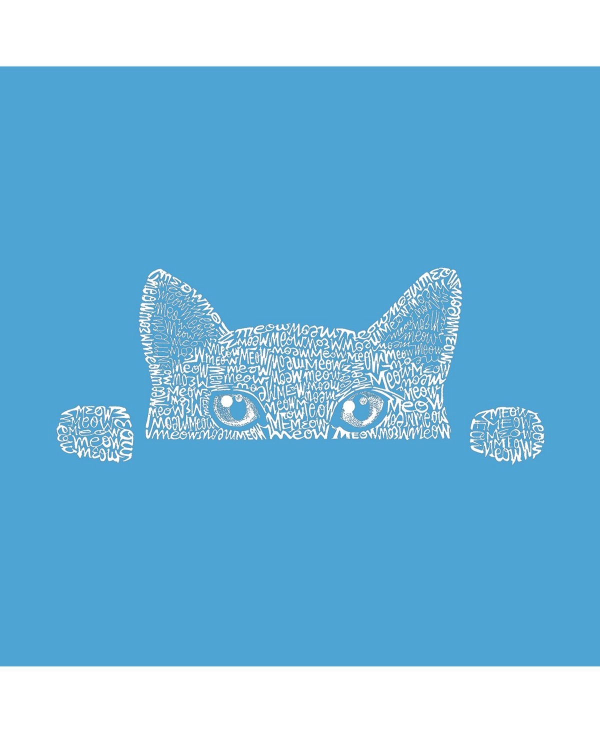 Big Girl's Word Art T-shirt - Peeking Cat