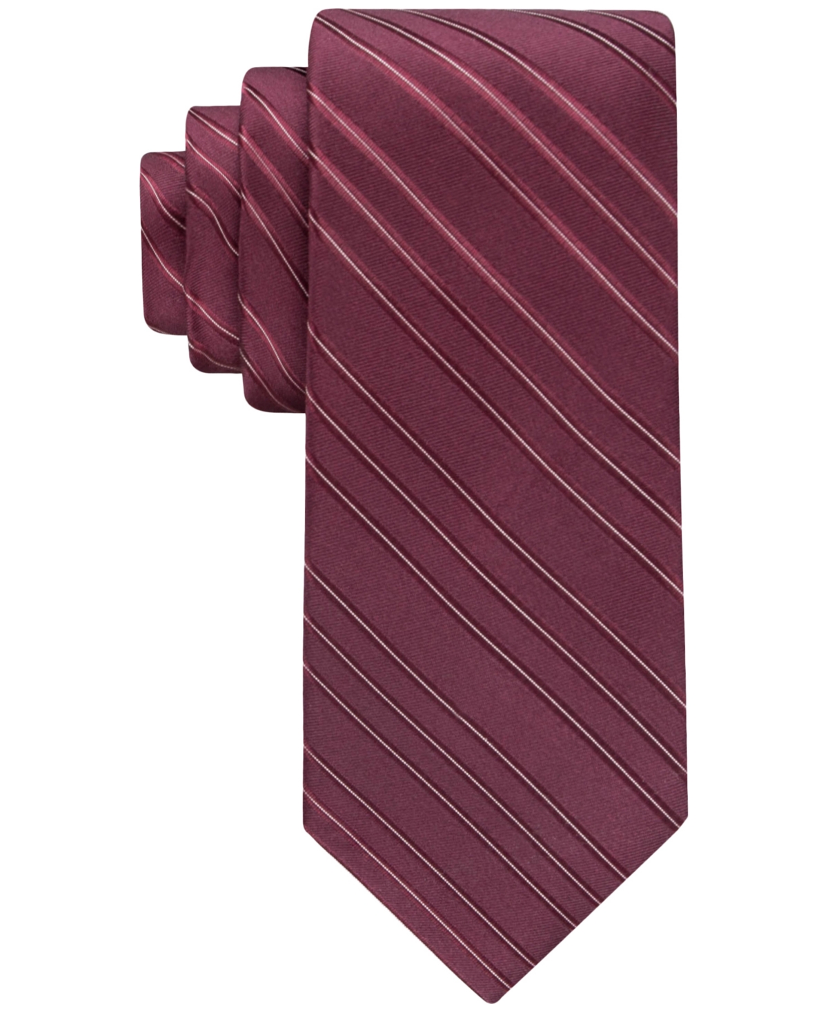 Calvin Klein Men's Pinstripe Tie In Burgundy