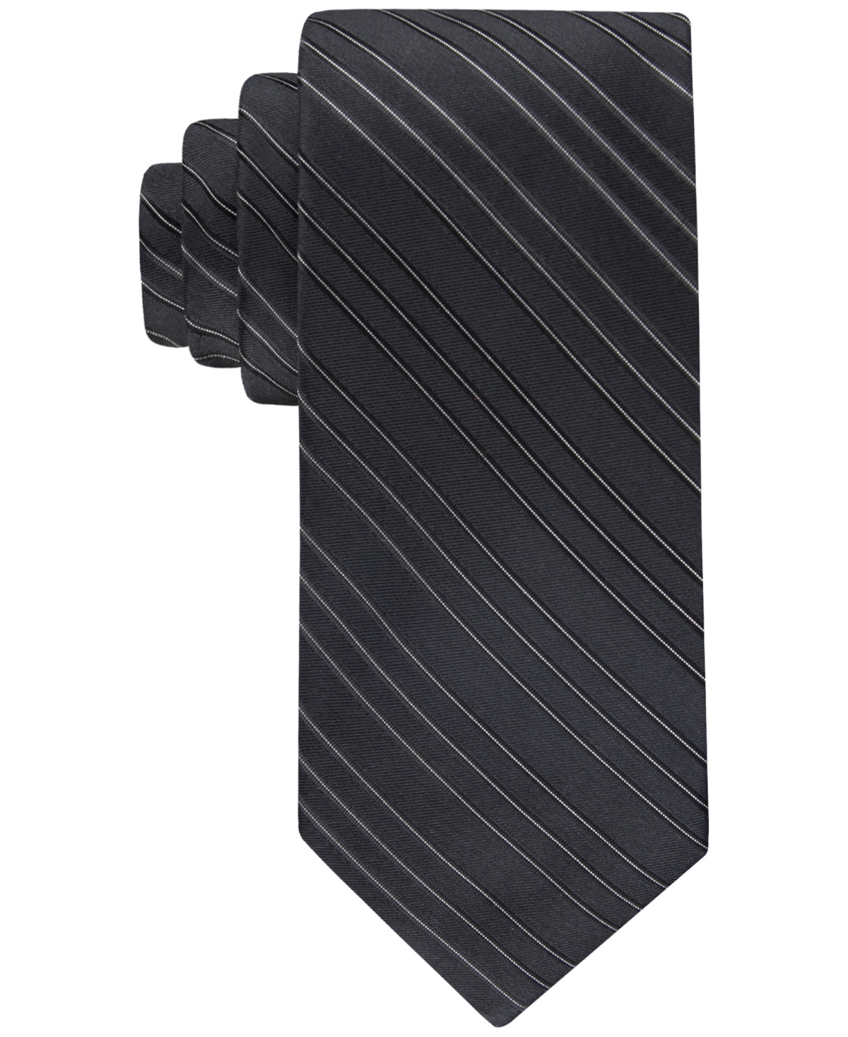 Calvin Klein Men's Pinstripe Tie In Black