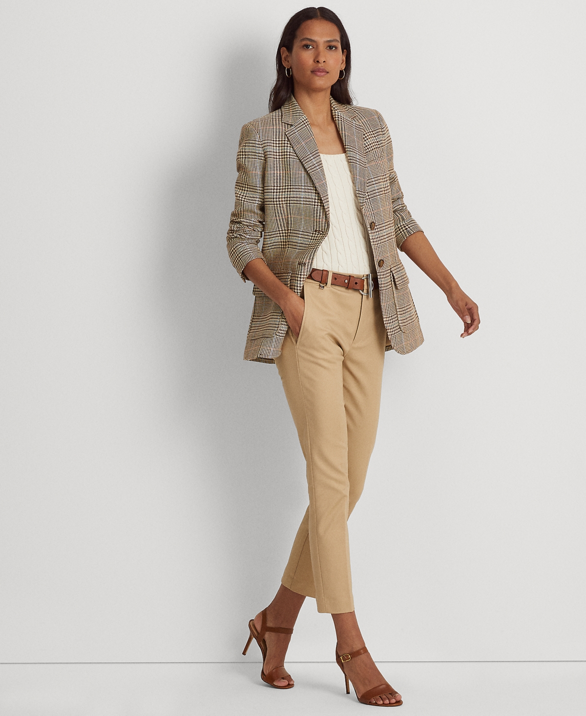 Ralph Lauren Double-faced Stretch Cotton Pant, Regular & Petites In Aqua Pearl