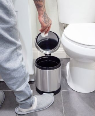 6L / 1.6 Gal + 6L / 1.6 Gal Round Stainless Steel Step Can Combo - Silver