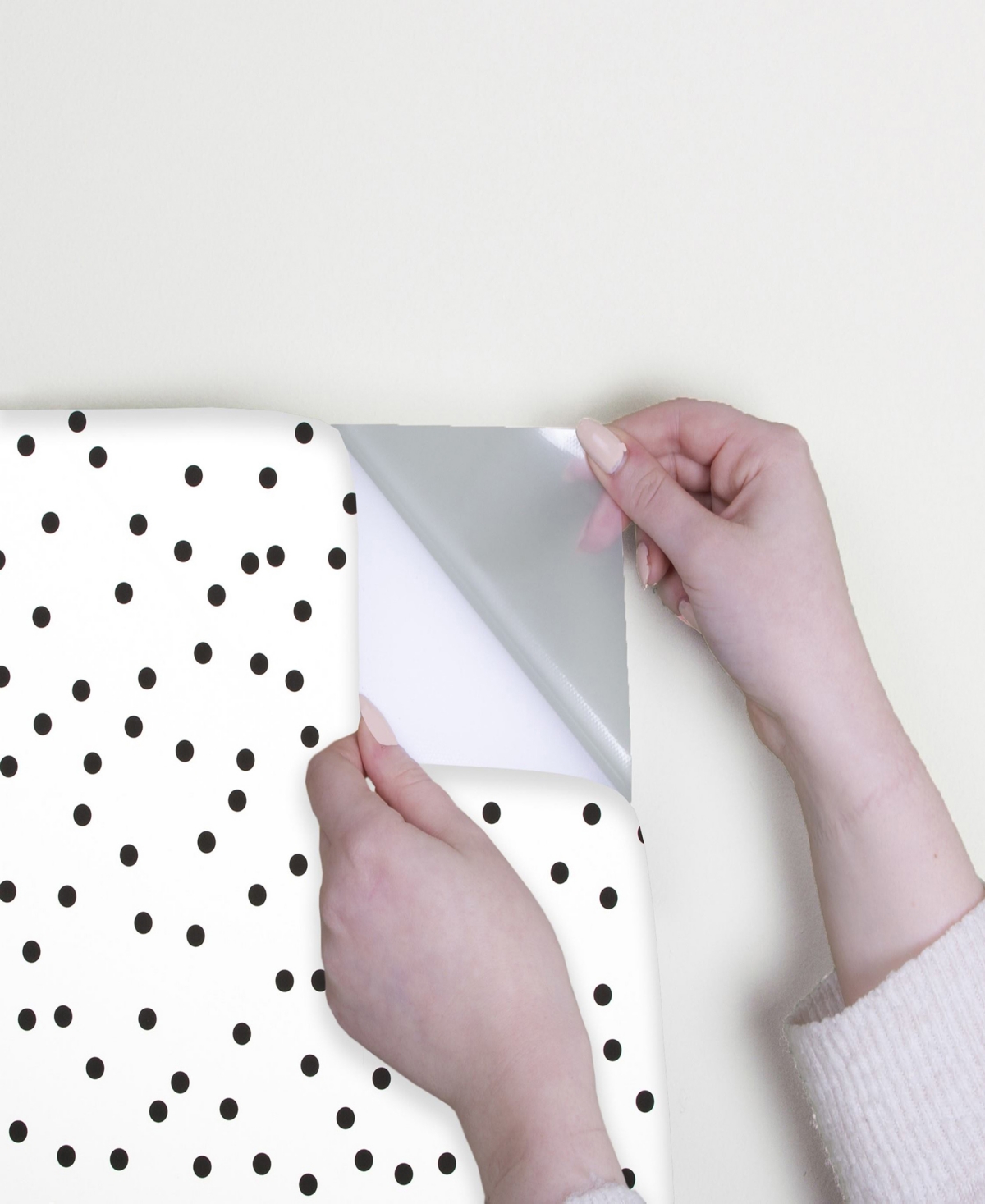 Shop Transform Small Dots Peel And Stick Wallpaper In Black