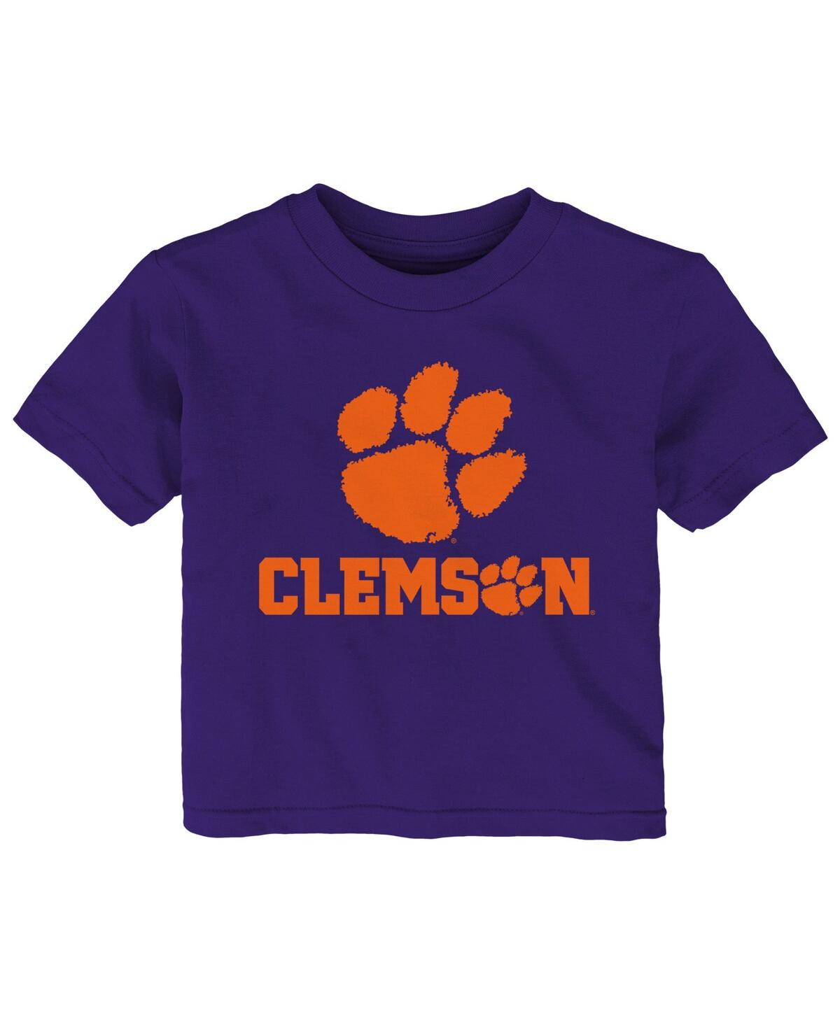 Outerstuff Babies' Infant Boys And Girls Purple Clemson Tigers Team Lockup T-shirt