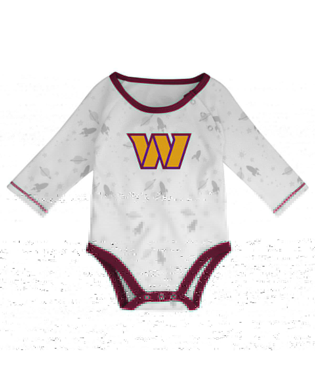 Outerstuff Newborn And Infant Boys And Girls White, Burgundy Washington Commanders Dream Team Onesie Pants And In White,burgundy