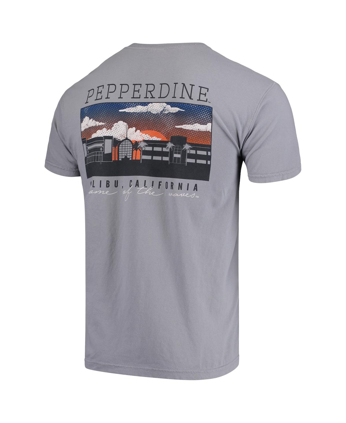 Shop Image One Men's Pepperdine Waves Comfort Colors Campus Scenery T-shirt In Gray