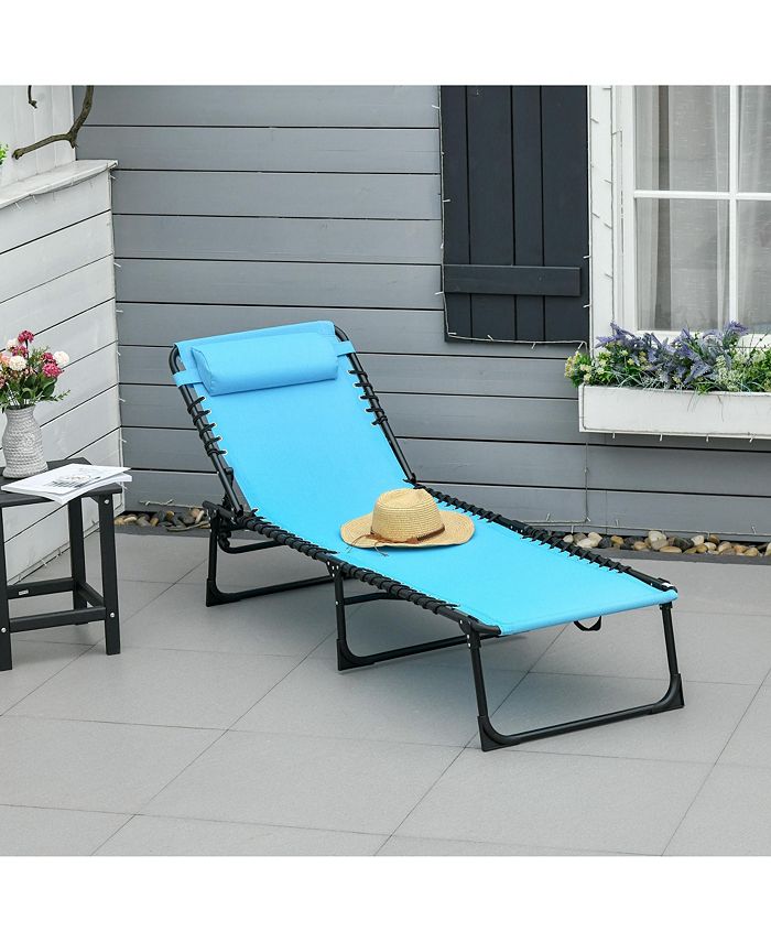 Outsunny Outdoor Folding Chaise Lounge Chair Portable Lightweight
