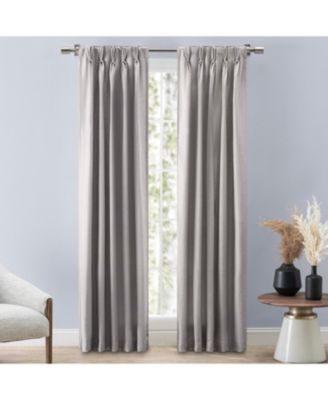 Grasscloth 2/Way Pinch Pleated w/Back Tabs Pair Curtain 100"W x 96"L
