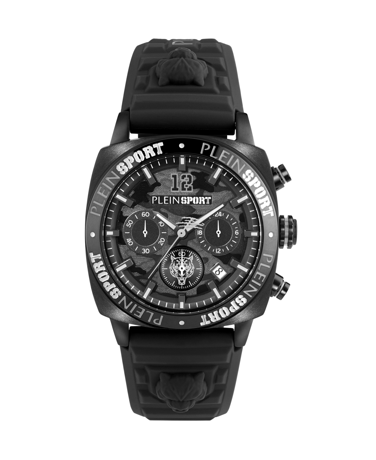 Shop Plein Sport Men's Wildcat Black Silicone Strap Watch 40mm
