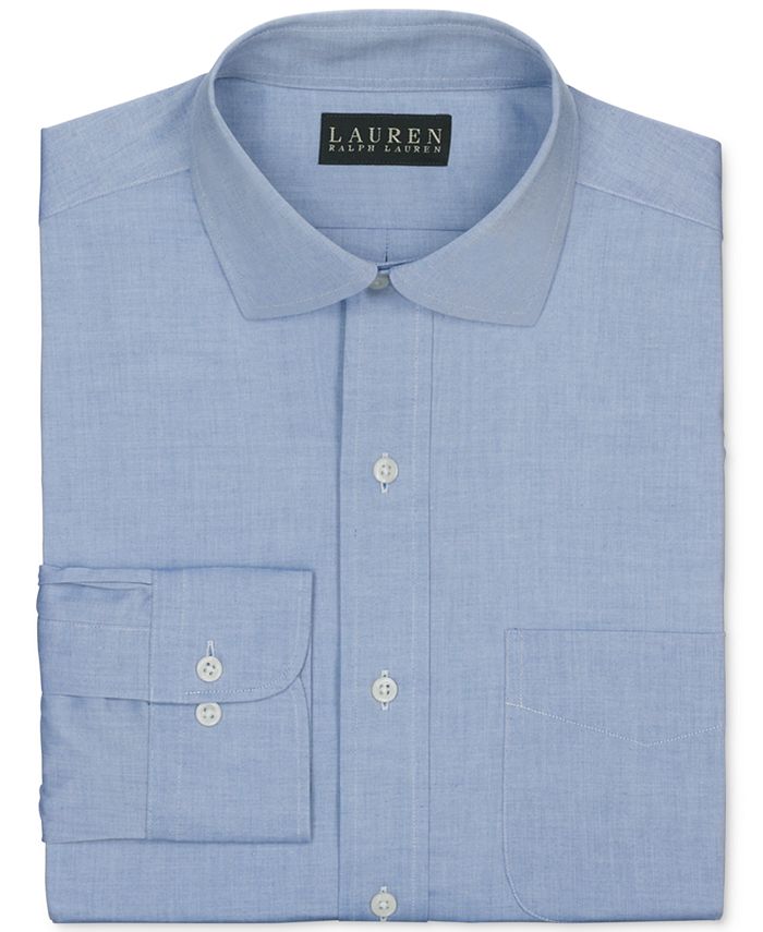 Lauren Ralph Lauren Pinpoint Solid Dress Shirt - Macy's