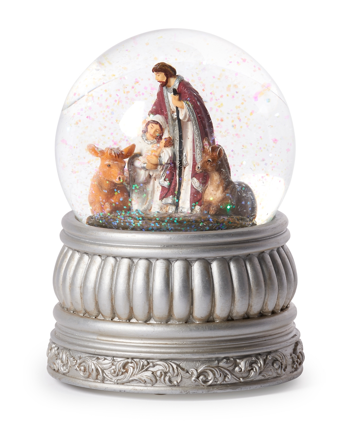 5.75" H Musical Swirl Dome with Holy - Multi Color