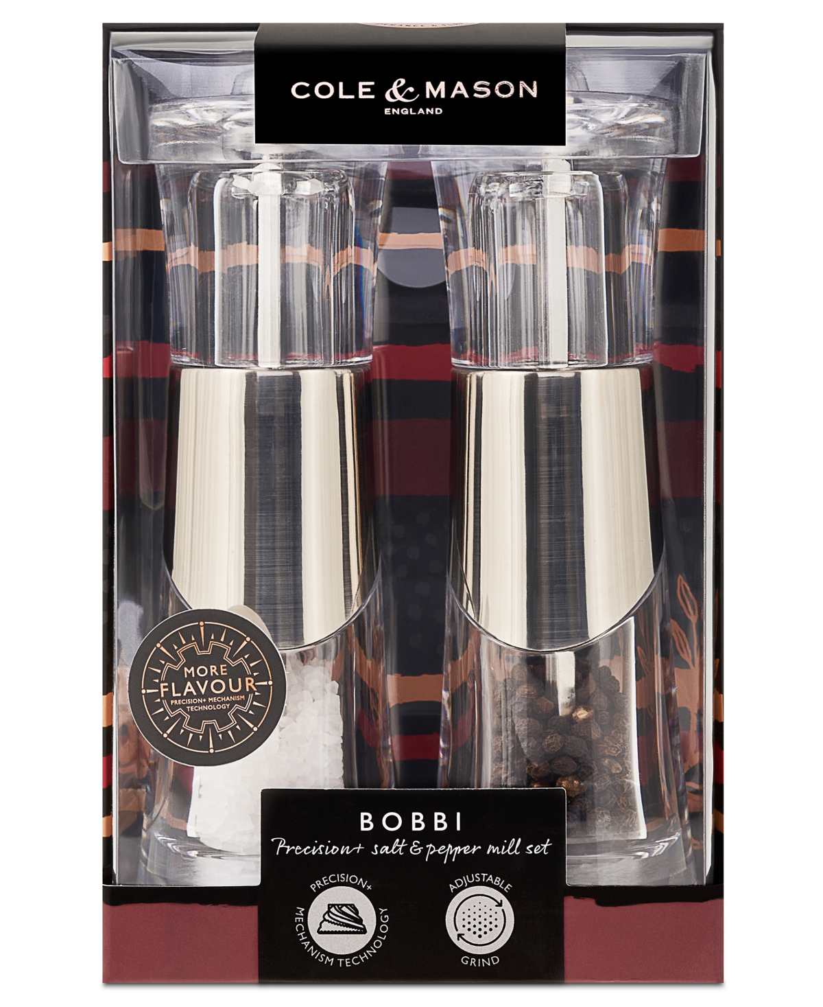 Cole & Mason 2 Piece Salt and Pepper Mill Bobbi Gift Set - Clear