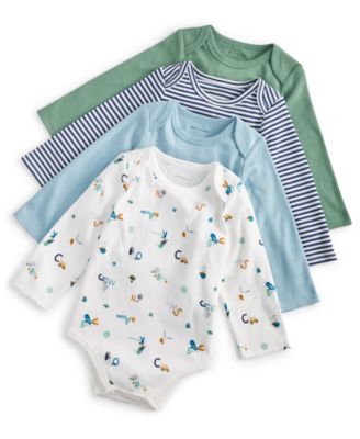 First Impressions - Baby Boys ABC Cotton Bodysuits, Pack of 4