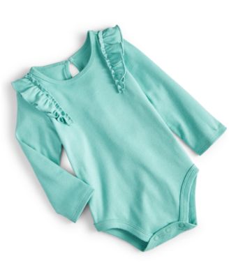 First Impressions - Baby Girls Hoppy Dot Ruffled Cotton Bodysuit