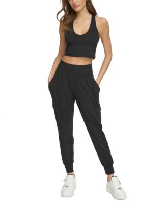 DKNY Women's Balance Compression Cargo Jogger Pants Macy's