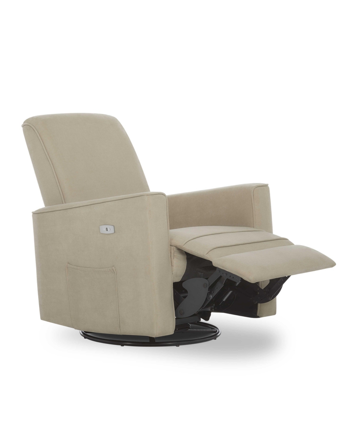 Evolur Harlow Deluxe Upholstered Plush Seating Glider Swivel, Power Recliner with Usb Port