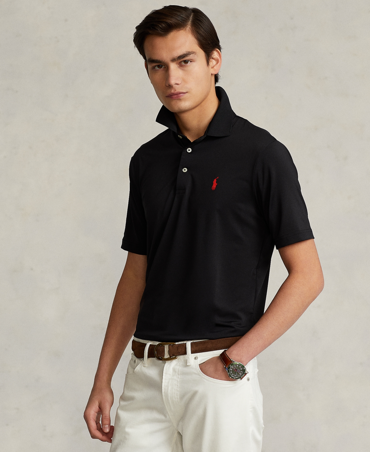 Shop Polo Ralph Lauren Men's Classic-fit Performance Polo Shirt In Polo Black