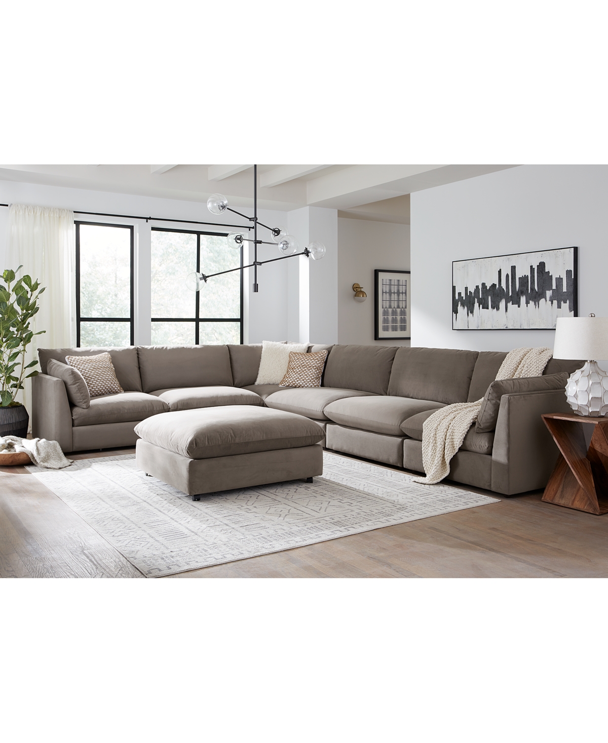 Shop Macy's Marsten 84" 2-pc. Fabric Sectional, Created For  In Pearl
