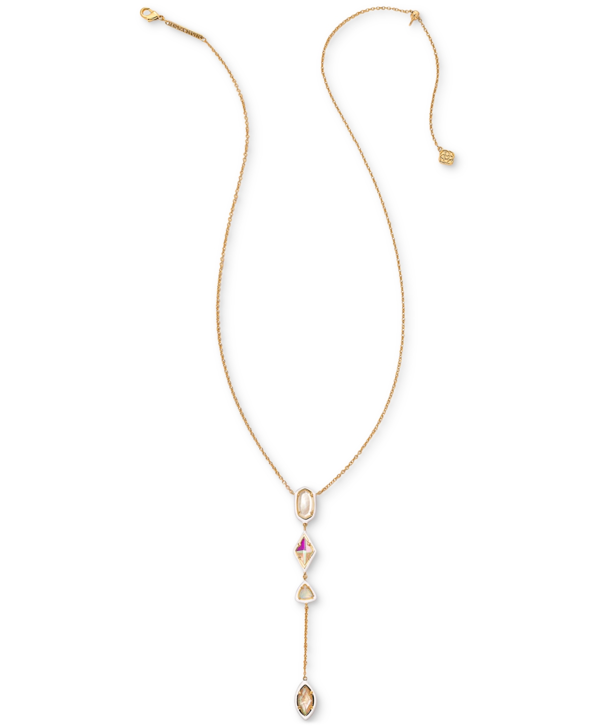 Kendra Scott 14k Gold-Plated Color-Framed Stone Adjustable Lariat Necklace