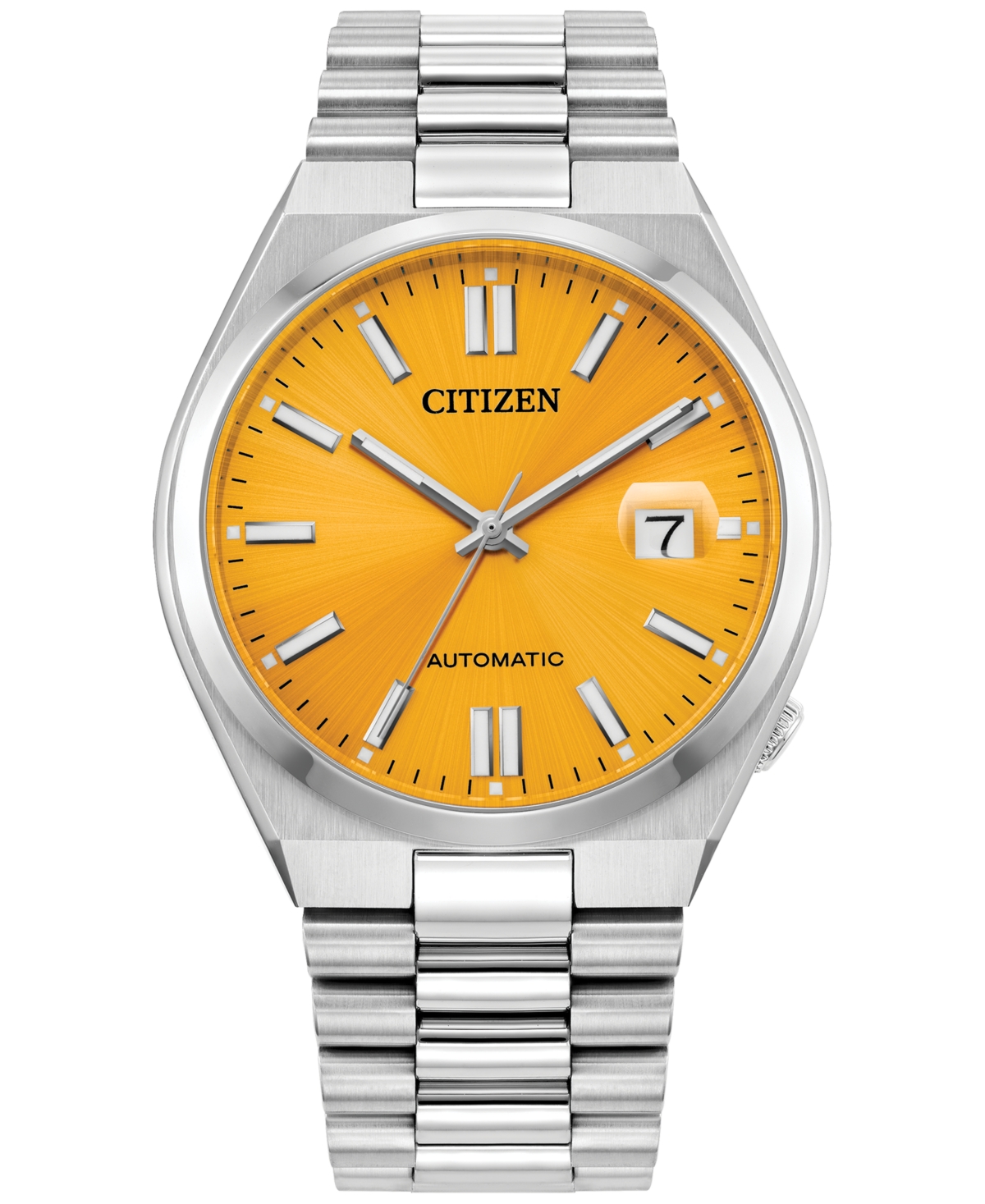Citizen Men's Tsuyosa Automatic Stainless Steel Bracelet Watch 40mm In Orange/silver