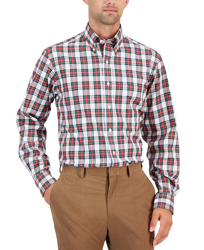 Club Room Men's Regular-Fit Randall Plaid Dress Shirt, Created for