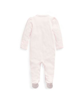 Baby Girls Cotton Floral Trim Coverall