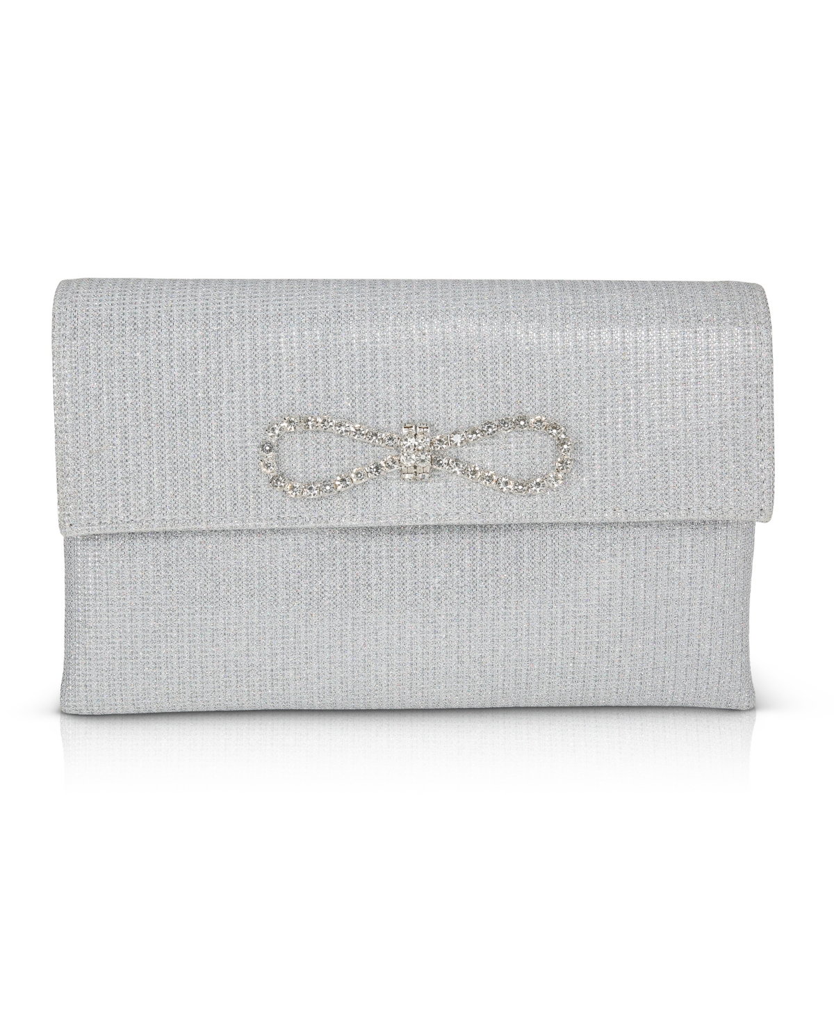 Jewel Badgley Mischka Woman's Dakota Sparkle Jacquard Envelope Clutch with Crystal Bow