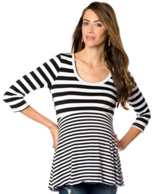 A Pea in the Pod - Maternity Striped Peplum Top