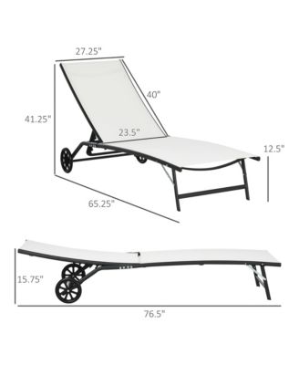 2 Piece Chaise Lounge Chair Pool Chairs with Wheels