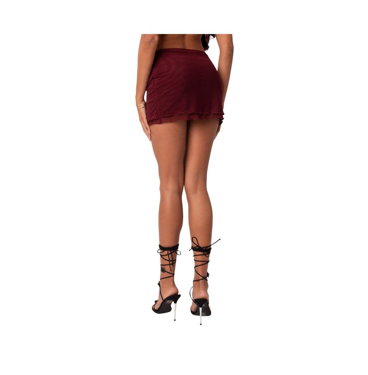 Edikted Women's Ariyah Mesh Mini Skirt