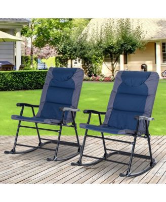 2PC Folding Outdoor Furniture Set, 2 Rocking Chairs,