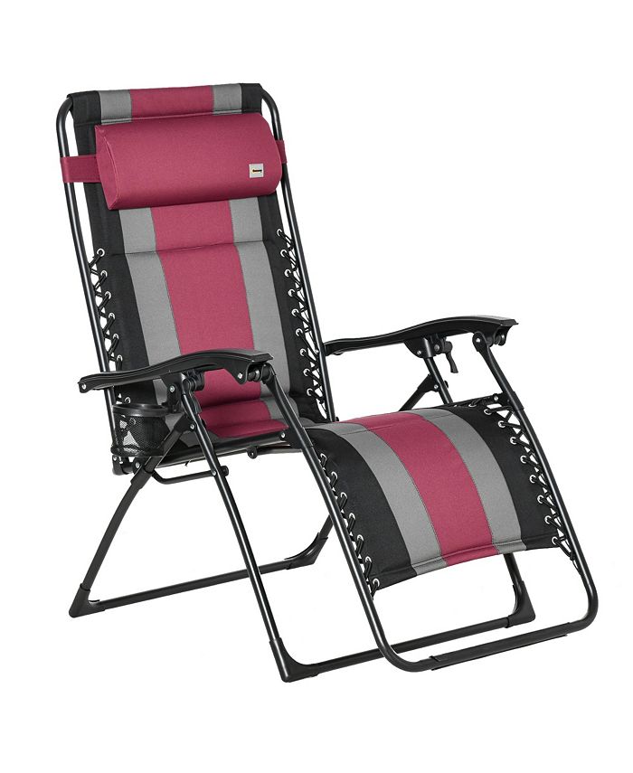 Outsunny XL Oversize Zero Gravity Recliner, Padded Patio Lounger Chair