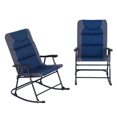 2PC Oversized Rockers Folding Rocking Camping Chairs