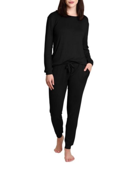 Женский топ Blis Crew Neck Top with Jogger, цвет: Чёрный