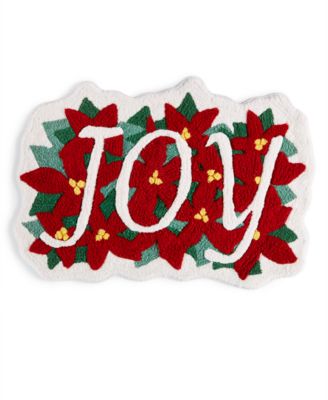 Holiday Lane - Poinsettia Joy Sculpted Holiday Rug, Created for Macy's