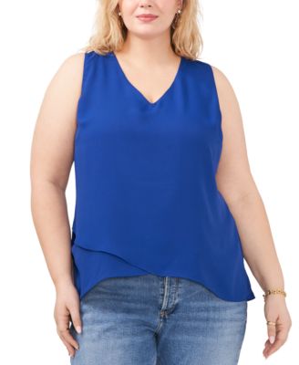 Vince Camuto - Plus Size High-Low Crossover Hem Top