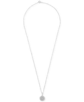 2-Pc. Set Diamond Cluster Pendant Necklace & Matching Stud Earrings (1 ct. t.w.) in 14k White Gold, Created for Macy's