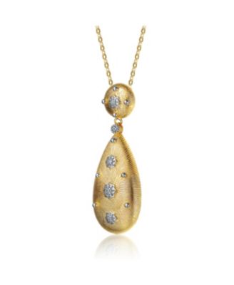 14K Gold Plated Cubic Zirconia Pendant Necklace