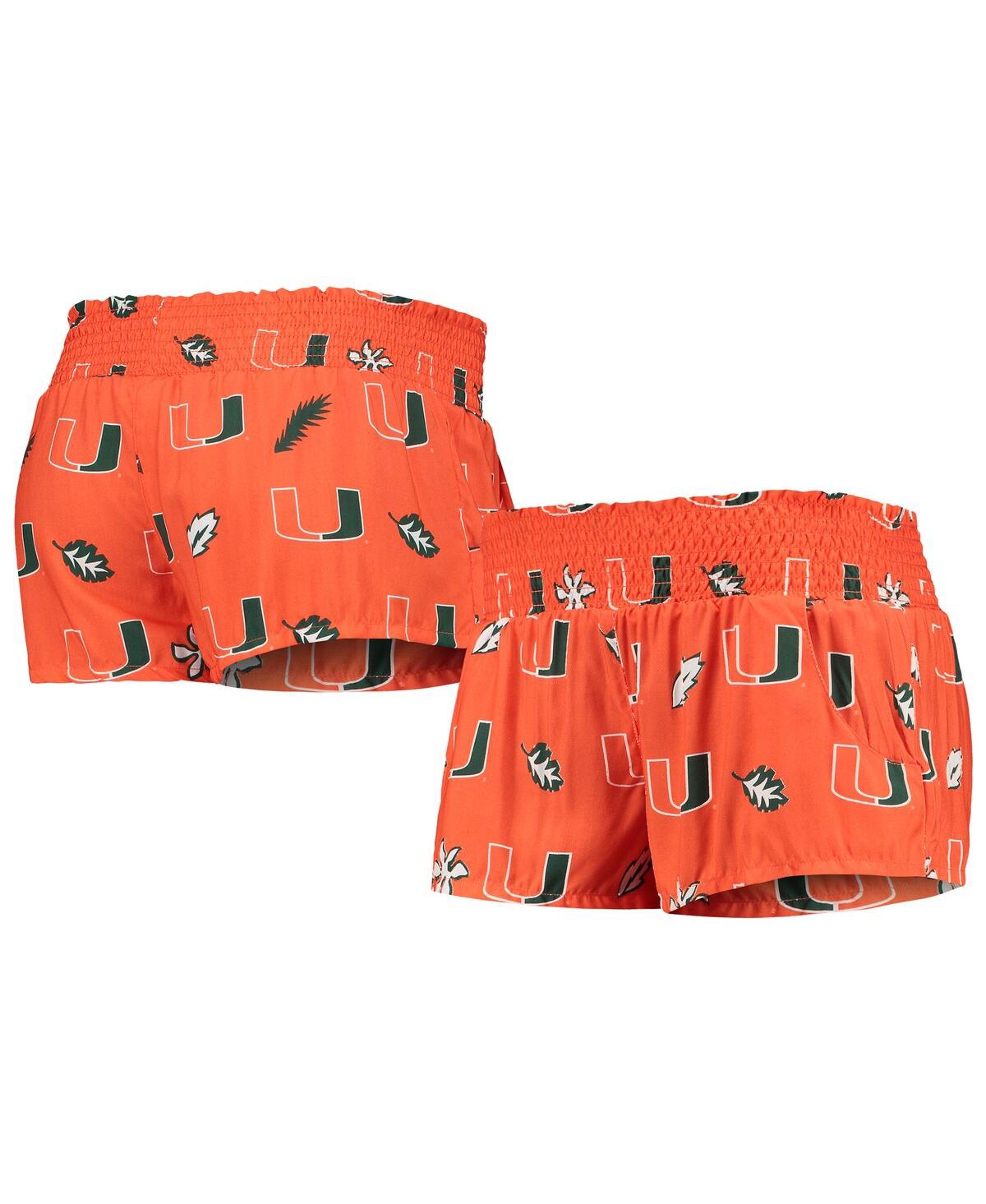 WES & WILLY WOMEN'S WES & WILLY ORANGE MIAMI HURRICANES BEACH SHORTS