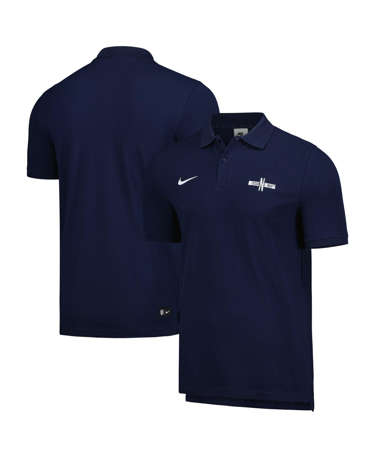 Shop Nike Men's  Blue England National Team Pique Polo Shirt