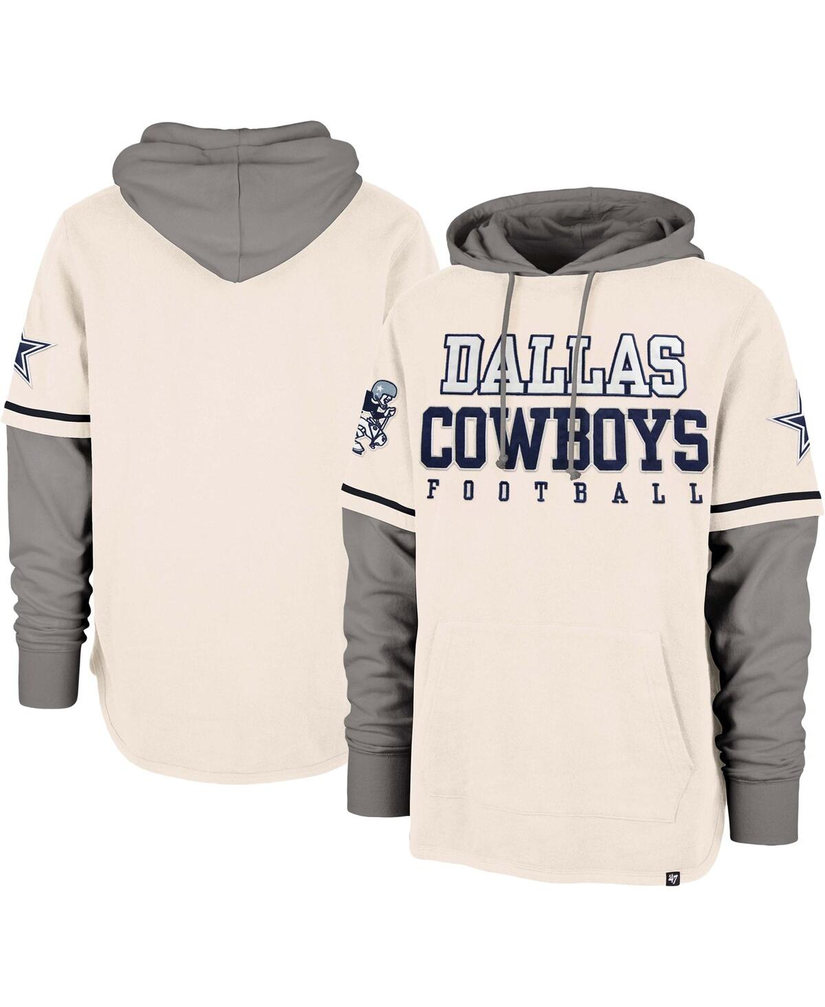 47 Brand Men's ' Cream Dallas Cowboys Shortstop Pullover Hoodie